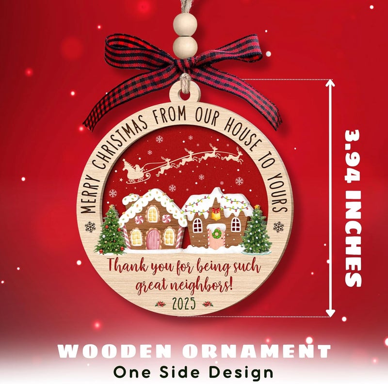 SUCHAGIFT Neighbor Christmas Ornaments - Neighbor Ornament - Gifts for Neighbors, Neighborhood Gifts - Christmas Ornaments for Neighbors, Friends - Wood Hanging Ornament 2025 - Image 2
